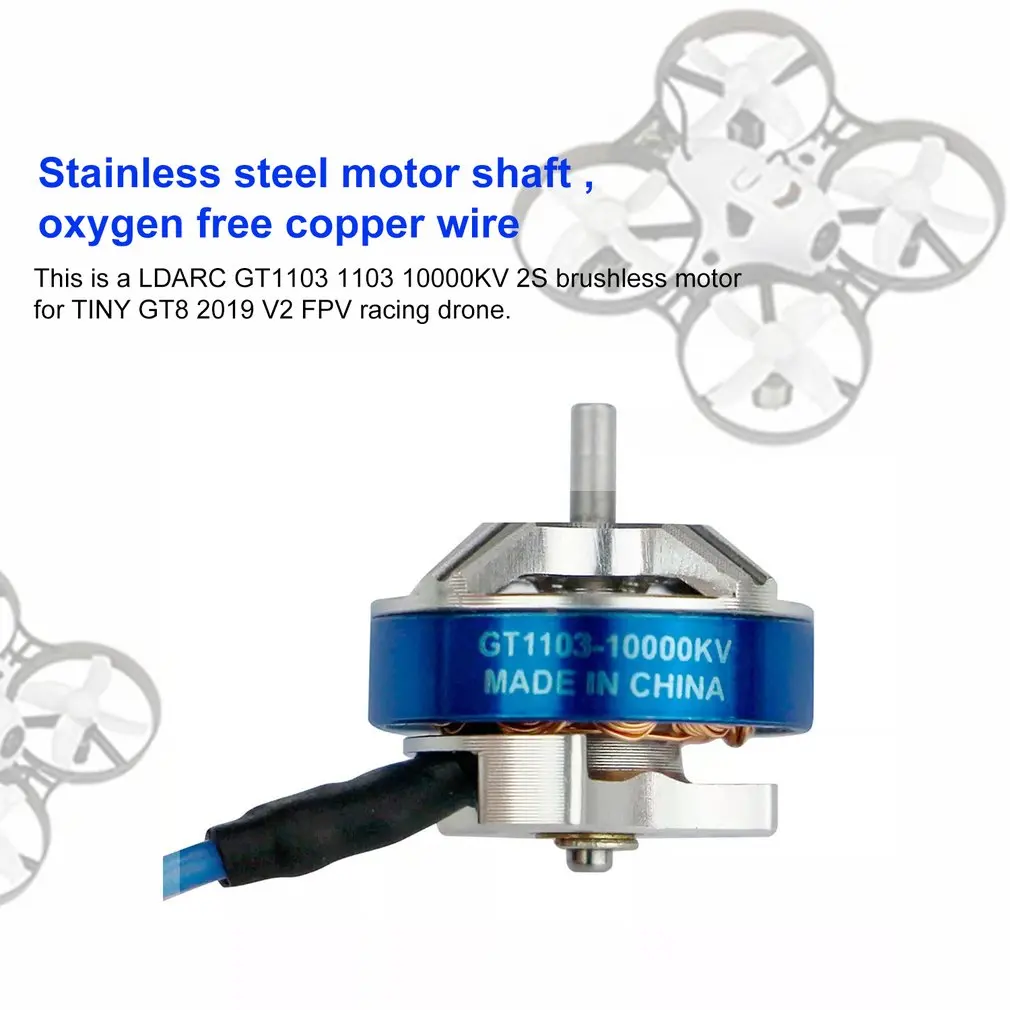 LDARC GT1103 1103 10000KV 2S бесщеточный двигатель для крошечных GT8 V2 FPV гоночный Дрон 3,8g части самолета Дрон аксессуары