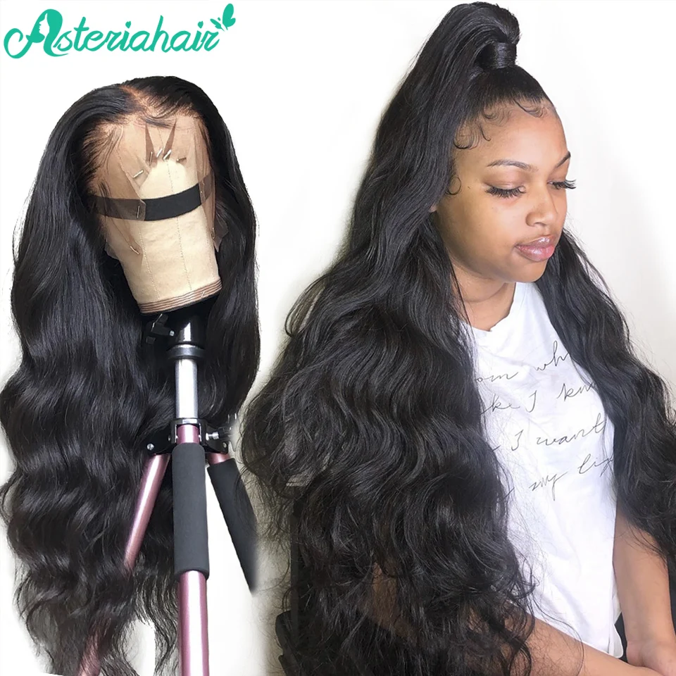 Asteria Hair 360, парик из натуральных волос на кружеве, предварительно выщипанные с детскими волосами, бразильские волосы на 360, парики на кружеве для черных женщин Remy