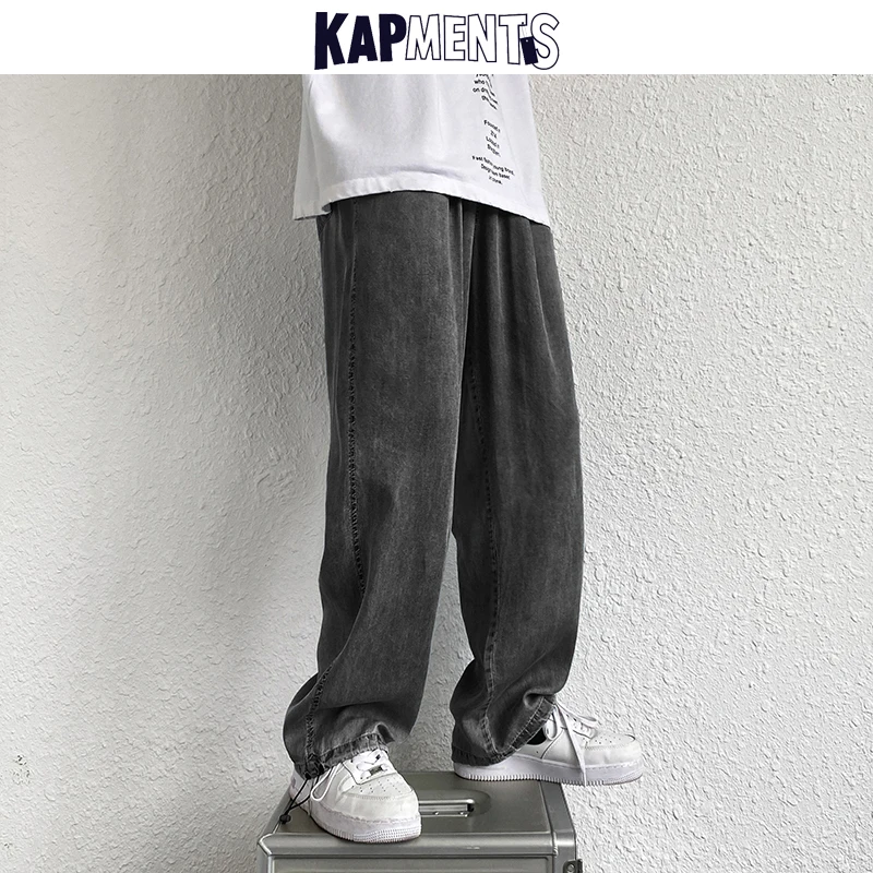 

KAPMENTS Men Baggy Vintage Harajuku Y2k Jeans Pants 2023 Mens Japanese Streetwear Kpop Causal Pants Male Straight Denim Trousers