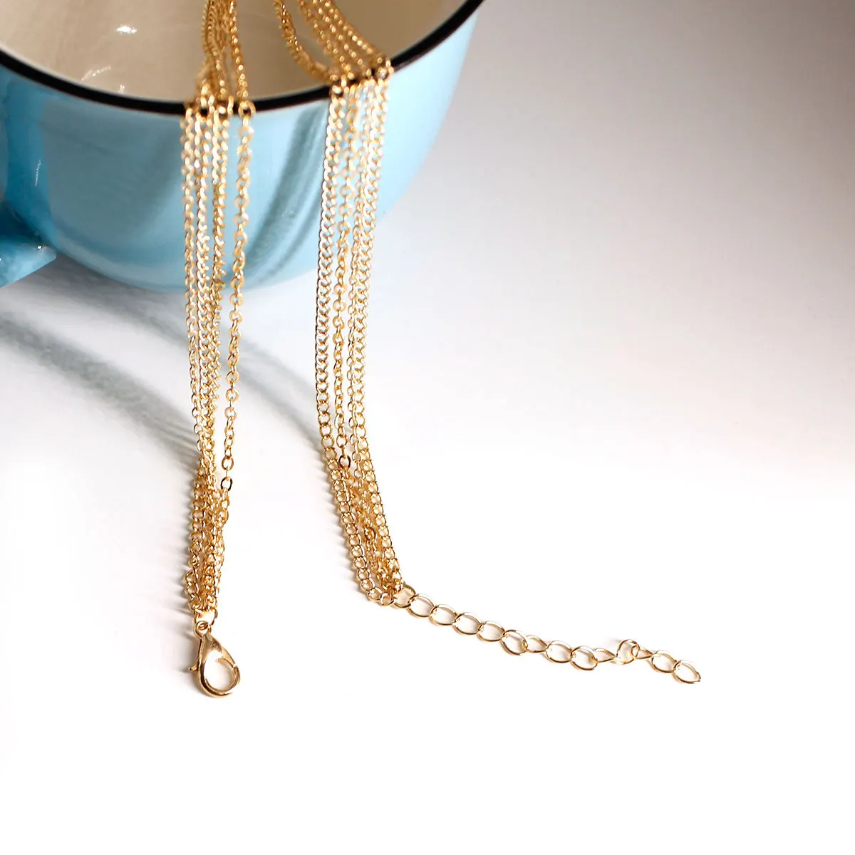 Многослойное геометрическое ожерелье с подвеской в виде полумесяца для женщин, геометрическое ожерелье с монеткой, цепочка из бисера, аксессуары, ювелирные изделия