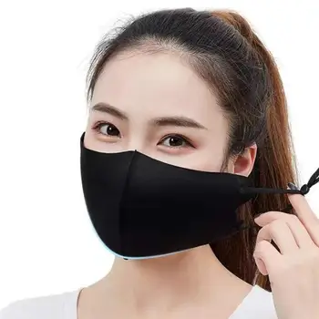 

9PCS Fashion Mask 3D Ice Silk Cotton Earloop Mouth Waterproof Mask Anti Dust Windproof Adult Washable Reusable Mouth Respirator