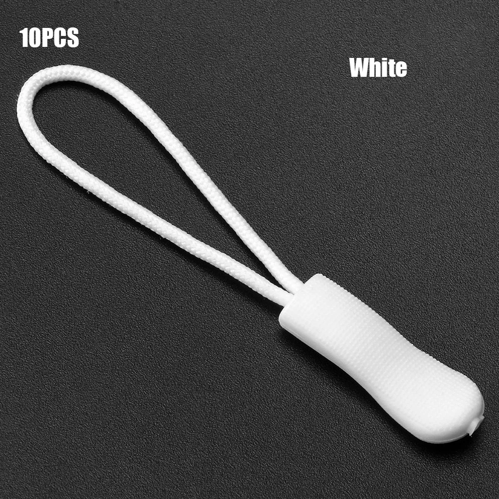White 10 шт. аксессуары для сумок, Съемник на молнии, подходит для веревочной бирки, фиксатор на молнии, сменный зажим, сломанная Пряжка, дорожная сумка, чемодан, палатка - Цвет: White