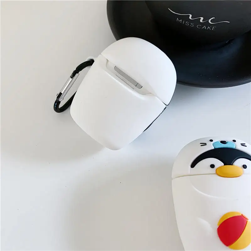 Для Apple AirPods Kawaii Penguin чехол 3D милый мультфильм уплотнение рыба беспроводные наушники крышка оболочка для Airpods 2 Earpods аксессуары