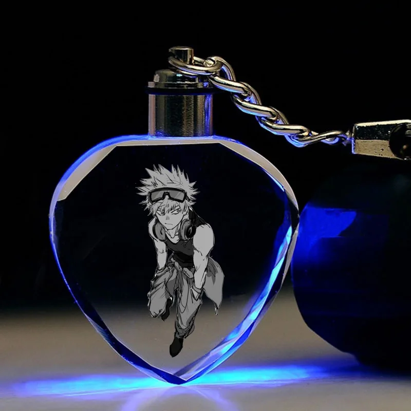 Аниме Мой герой Academy светодиодный брелок Bakugou Katsuki Todoroki Shoto милые забавные красочные хрустальные подвесные брелоки porte clefs подарок - Цвет: 10