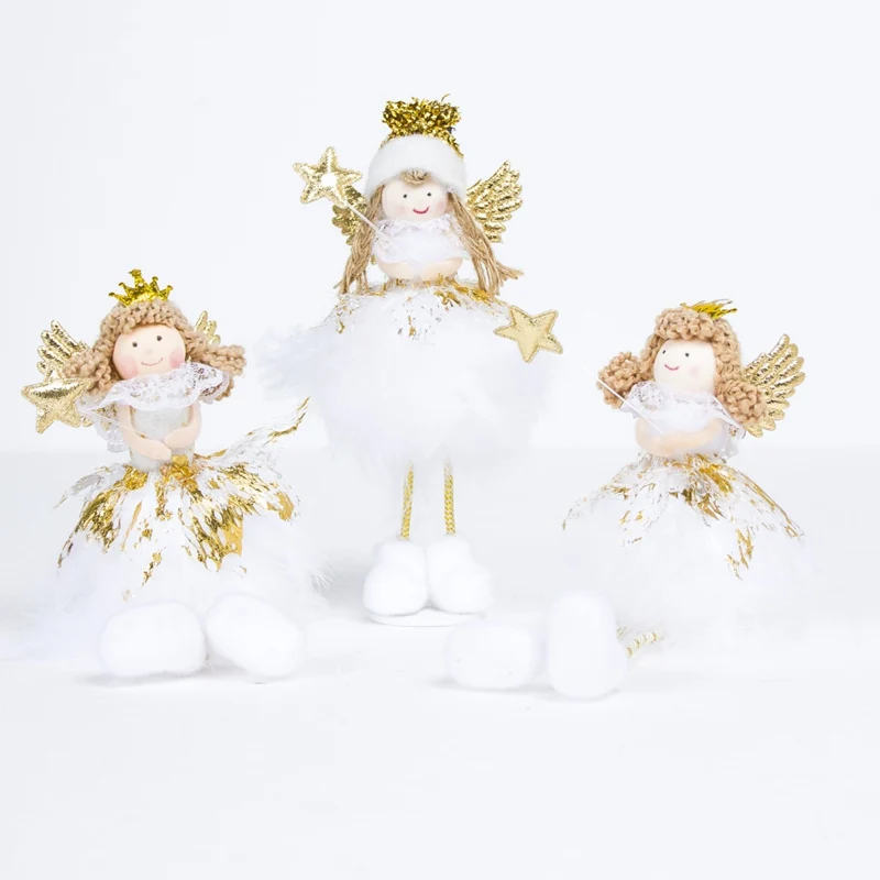 Рождественская Кукла-ангел, игрушка, рождественские подвесные украшения, подвеска на елку, детские новогодние подарки, уличные рождественские украшения