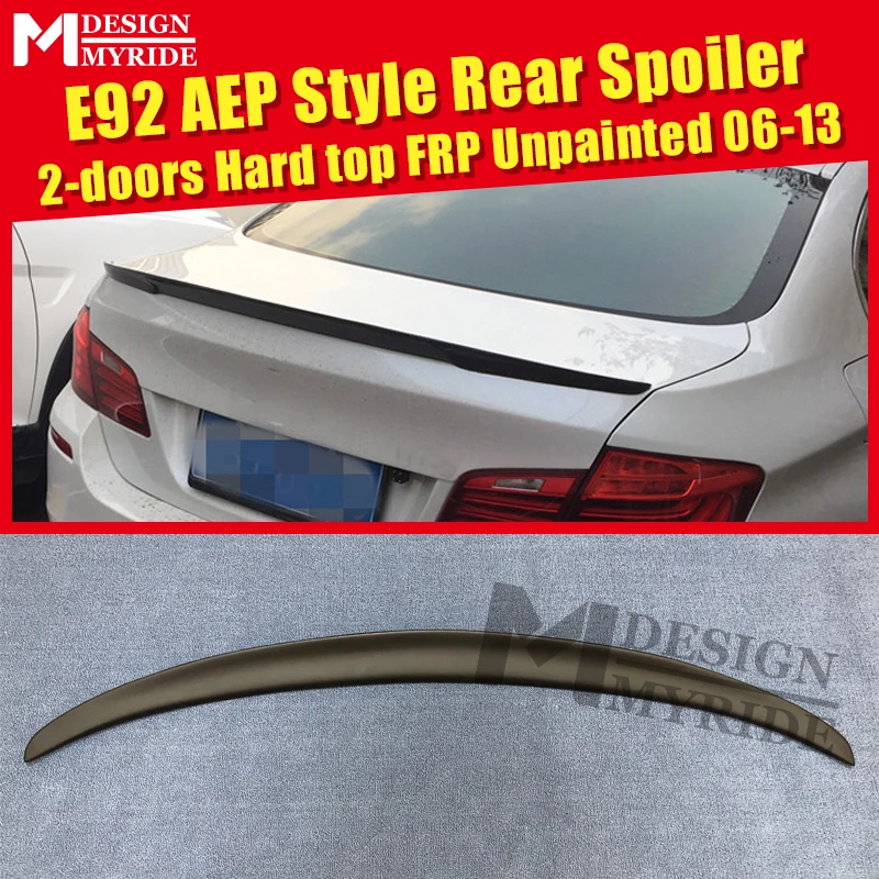 E92 спойлер FRP Неокрашенный задние крылья Подходит для BMW 3 Series 325i 328i 330i 2 дверный