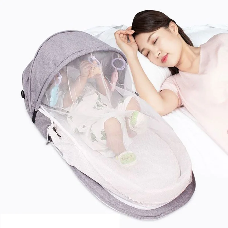 Baby Nest Bed Travel Protection Mosquito Net With Portable Bassinet For Newborn Baby Foldable Breathable Infant Sleeping Basket