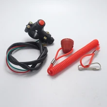 Tether-Interruptor de motor de parada de emergencia, cuerda de emergencia, botón pulsador para ATV, motocicleta, barco, Interruptor de parada l, motor matar