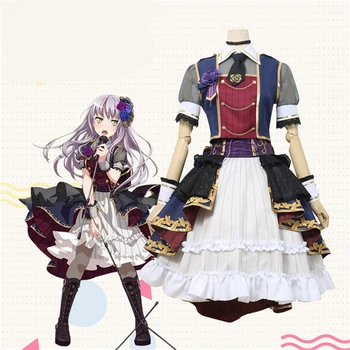 

Anime BanG Dream Yukina Minato 7th-LIVE Roselia Stage Dress Cosplay Costume Halloween Party Suit H