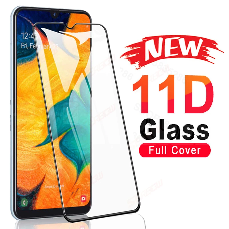 11D de vidrio templado para Samsung Galaxy A01 Core A11 A21 A31 A41 A51 A71 F41 A12 A42 Protector de pantalla M01 M11 M21 M31 M51 de vidrio