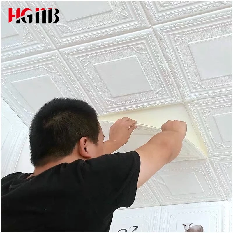 

New Style Roof Decoration Wallpaper 3D Stereo Wall Stickers Waterproof Ceiling Sticker Bedroom Ceiling Self adhesive Wallpaper