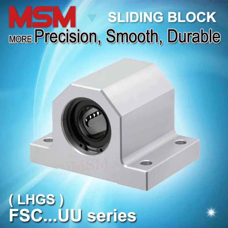

MSM Linear Bearing Flange Blocks 4pcs FSC12 16 20 25 30-15 20 25 30 40 50 LHGS Aluminium Housing Shaft Sliding Bearing Units mm