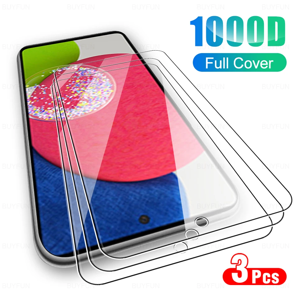 3Pcs Full Cover Protective Tempered Glass Film For Samsung Galaxy A52s 5G Phone Screen Protector