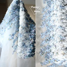 3D стерео цветочный узор ткань Perspectival органза Творческий свадебное платье задний план ткань CG013