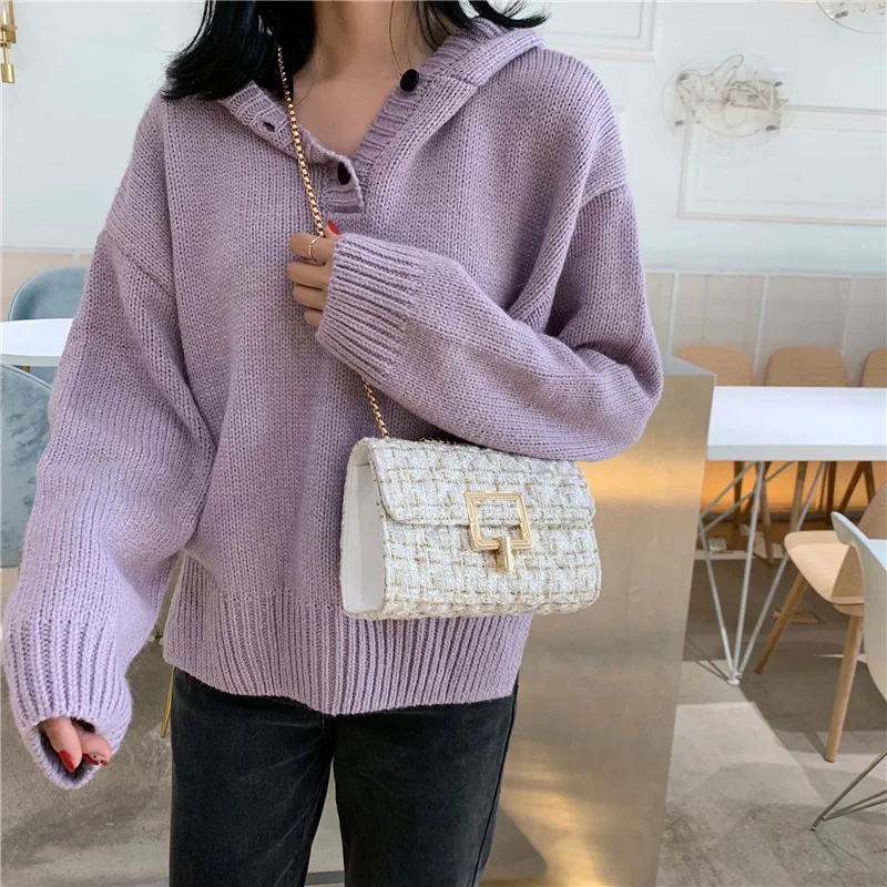 

Autumn And Winter Woolen Cloth Bag Women's 2019 New Style Korean-style Versatile Shoulder Bag Fashion Shoulder Western Style Cha