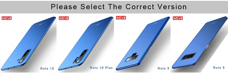 Note 10 чехол Msvii матовый чехол для samsung Galaxy Note 10 Plus S10 S8 S9 Plus чехол S10 E S 9 PC чехол для samsung Note 9 8 чехол s
