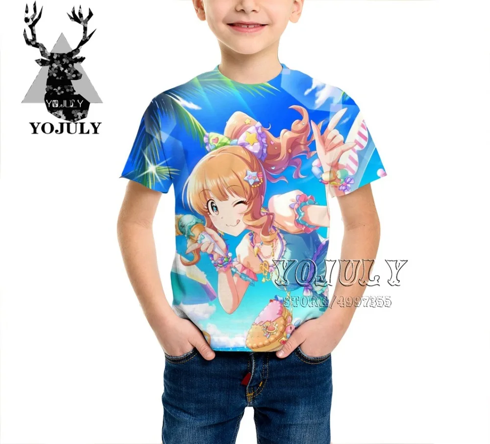 YOJULY Idol Master, Золушка, девочка, аниме, мальчики, девочки, подростки, 3d принт, детская одежда детская футболка Лидер продаж, модные футболки, A465