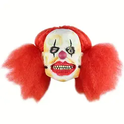 Маска клоуна косплей реквизит латексный дьявол ужасающие красные волосы взрослые зомби вечерние демон для Хэллоуина универсальный чехол
