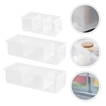 

Fridge Sorting Storage Box Compartment Storage Box Kitchen Food Organizing Box for Home Fridge Kitchen Dorm