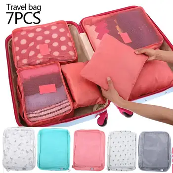 

Luggage Organizer Storage Bags Travel Bags Convenient Washable 7pcs Oxford Home Organization Space Saver Pouch Bras Waterproof