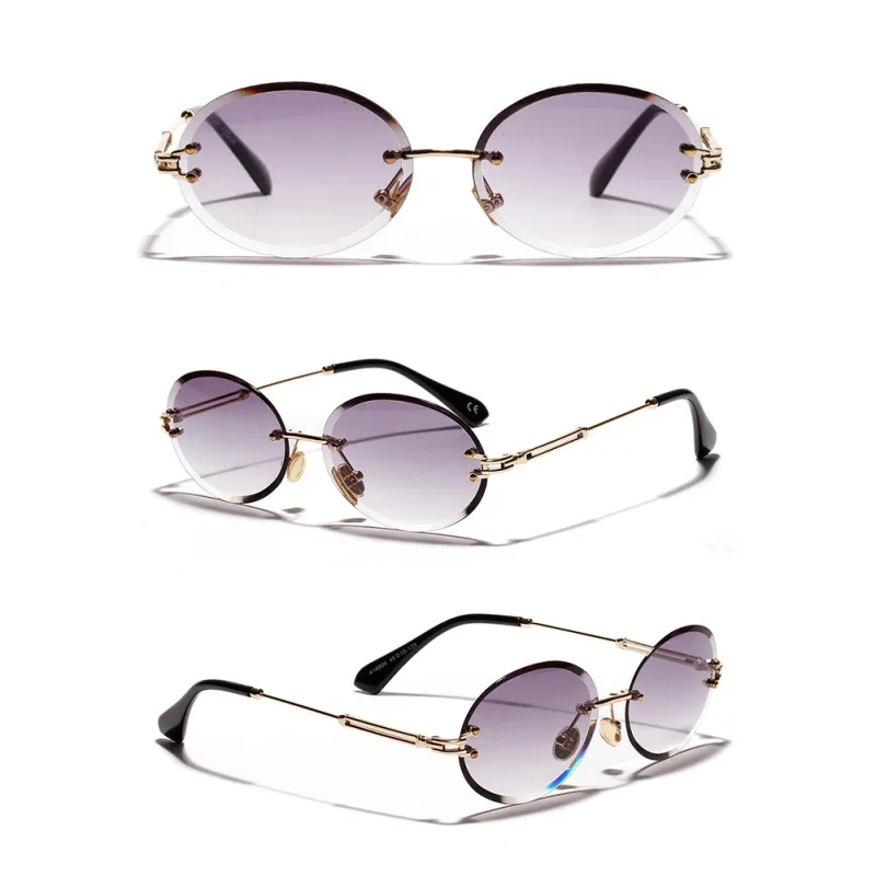 Очки, винтажные, прозрачные, прогрессивные, Lunette De Soleil, линзы, Ac, без полей, красочные, Кристальные, овальная оправа, металлические солнцезащитные очки