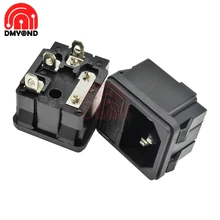 5 шт. AC 250V 10A 3 Pin входной разъем Мощность гнездо кнопки Тип AC Мощность гнездо разъема с предохранители Интерфейс