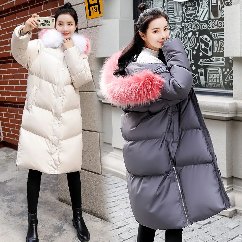 

Cotton Coat Women's Mid-length 2018 Winter Coat Korean-style Versatile Loose-Fit INS down Coat Ozhouzhan Fur Collar Cotton-padde