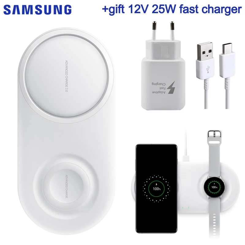 

Samsung Original Wireless Charger Duo Pad EP-P5200 For Galay S10 S10+ S10 S9 S8 Note10 Note 9 Note8 Gear S3 iPhone Xs Mi9 Mix 2s
