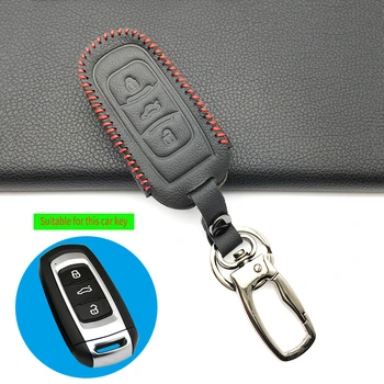 

Leather Car Key fob Case Cover Shell Set Holder for Geely Emgrand EC715 EC718 Global Hawk GX7 Remote Accessories