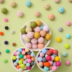50Pcs Silicone Beads 12MM DIY Baby Pacifier Chain Pendant BPA Free Eco-friendly Baby Teether Toys Gift