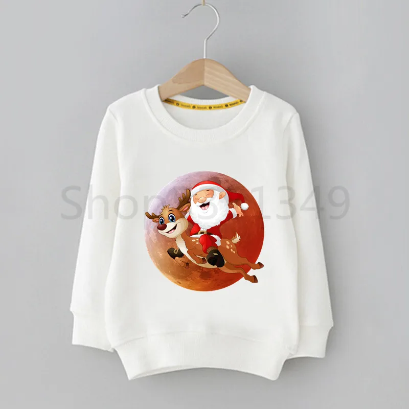 Merry Christmas Santa Miyazaki Hayao Kawaii Cartoon Children Hoodie Cute Print Sweatshirts Kid Clothes Baby Cartoon Hoodies - Цвет: G