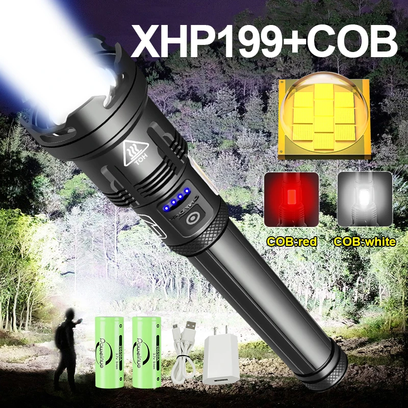 best small flashlights Newest XHP199 High Power LED Flashlights Ultra Powerful Led Torch Lights XHP160 Rechargeable Tactical Flashlight Hunting Lantern small led torch