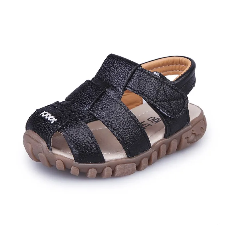 Kids Beach Sandals Boys Summer Baby Boy Shoes Soft Leather Bottom Non-Slip Closed Toe Safty Shoes
