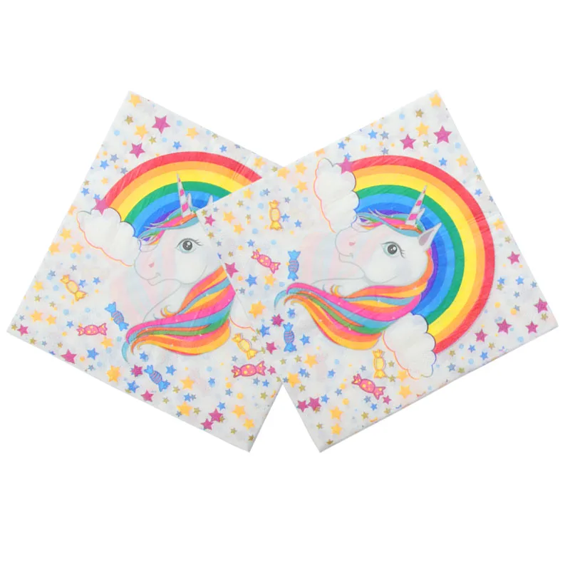 F napkin 20pcs 20 шт цветы розы бумажные салфетки кафе и вечерние салфетки украшение в технике декупажа бумажные Мути-Стили единорог животные - Цвет: F napkin 20pcs