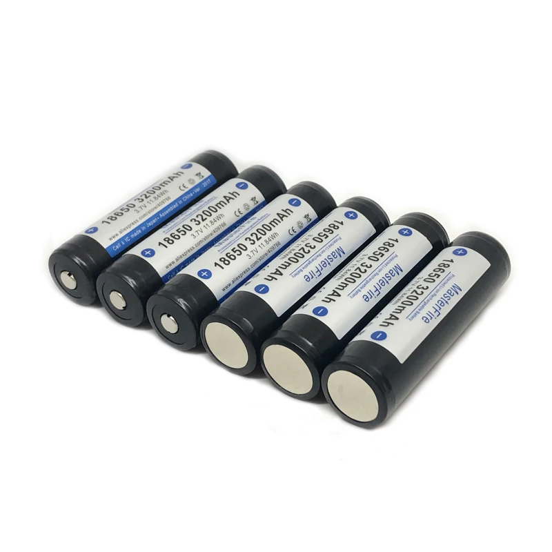 

MasterFire 6pcs/lot Original Protected 18650 3.7V 3200mAh Rechargeable Battery Lithium Batteries Cell with PCB Made in Japan