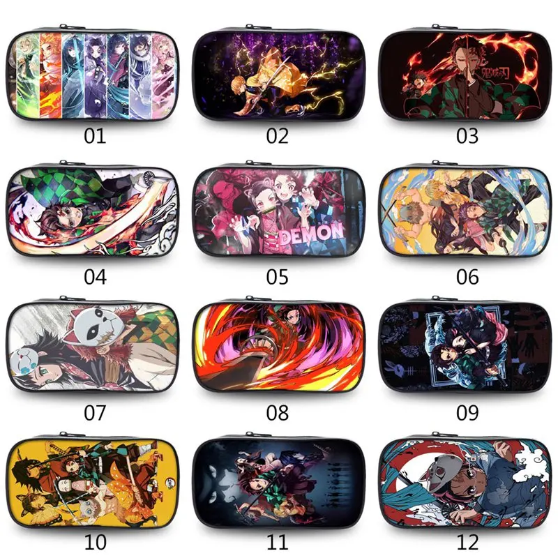 

Anime Demon Slayer Kimetsu No Yaiba Pencil Case Cute Zipper Pencil Bag Pencil Box Kids Stationery Gift Learning Supplies
