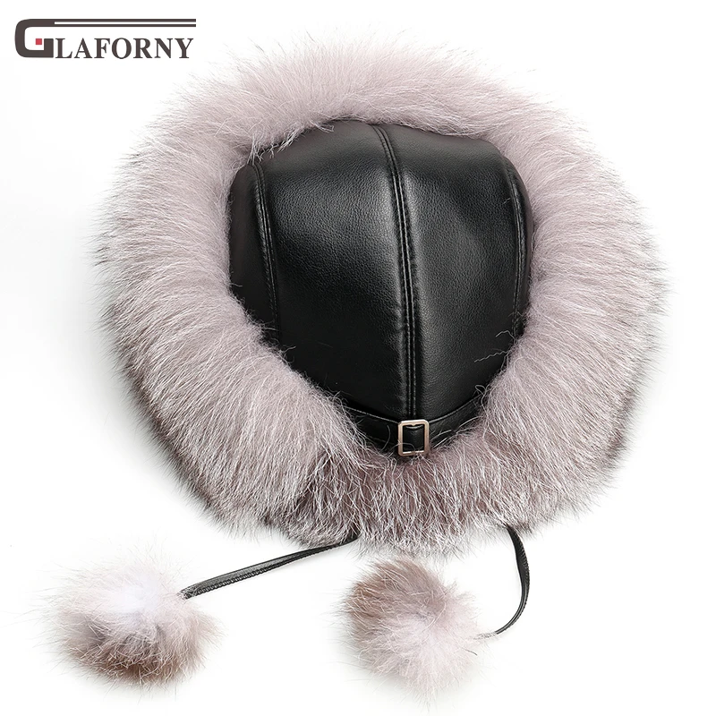 Glaforny silod шапка из лисьего меха женская шапка из монгольского меха национальная зимняя овчина купольная теплая меховая шапка с защитой ушей Женская