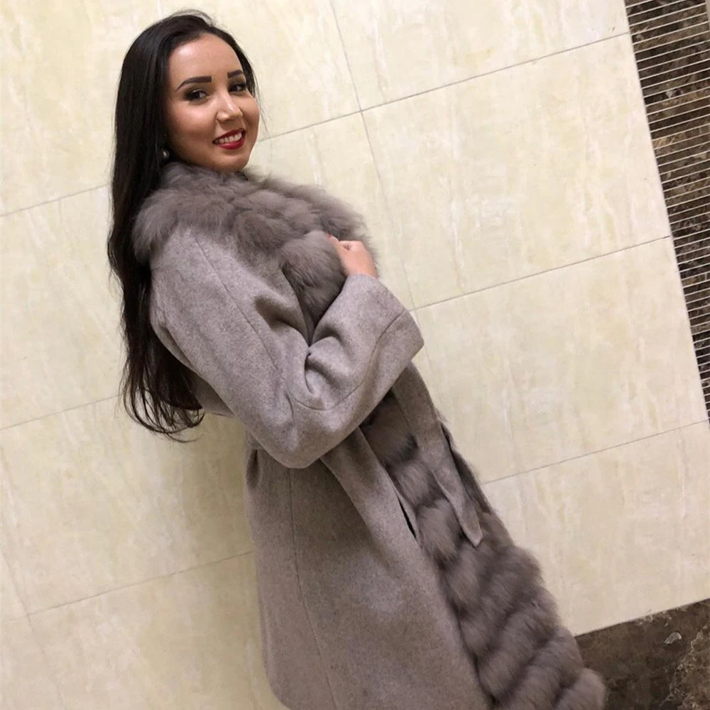 YZ. FURTURE, новинка зимы, Женское пальто с лисьим мехом, Осенняя мода, женское теплое пальто, Длинная женская Европейская модная куртка из натурального меха, Outwe