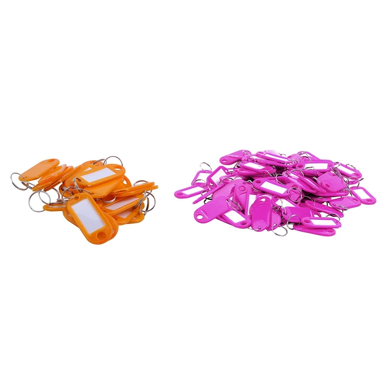 40Pcs Key Ring Tags- 20Pcs Orange& 20Cs Rose Red