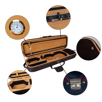 

Professional Full Size Violin Fiddle Storage Box Case Organizer Hand Carry & Shoulder for Violinist Students Music Lovers