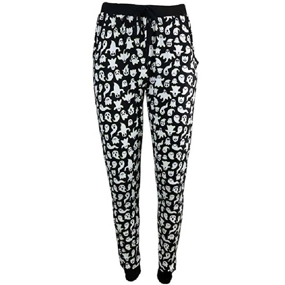 Halloween Leggings Fashion Women Leggings Pants Ghost Bat Pumpkin Print Pants Trousers Hot Sale Ladies Fitness Drawstring Pants