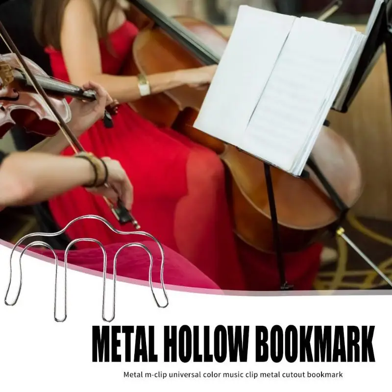 

Hot Sale Metal Music Clip Delicate Design Metal Music Clip Stationery Bookmark Tab Piano Clamp Page Clip Holder Silver