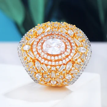 

missvikki Noble Women Shiny Charm Jewelry Big Ring Romantic Trendy Lover Anniversary Bijoux Gift Party Show Jewelry Ring