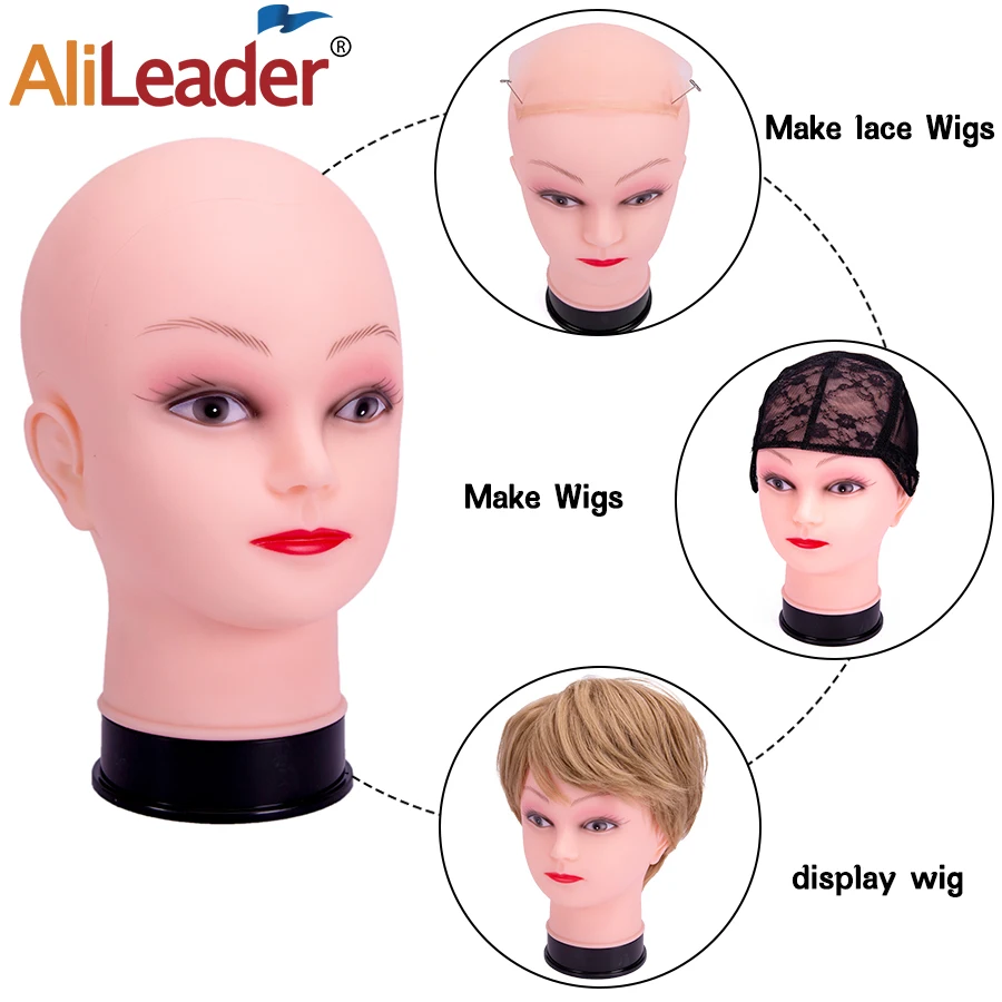 Alileader Hot Sale Bald Mannequin Head For Wigs With Stand Manikin Head Wig Holder For Wigs Display Hat Display Glasses Display