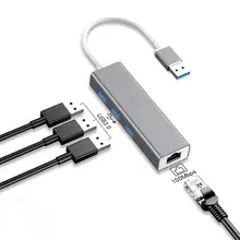 Usb to Rj45 100m Network Card Extended Usb 3.0 Hub Hub Usb Wired Network Card Aluminum Alloy Shell Hub