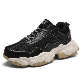 

Vogue Vulcanized Shoes Male Sneakers Nice Fashion Autumn Air Mesh Breathable Wedges Sneakers For Men Plus Size 38-55