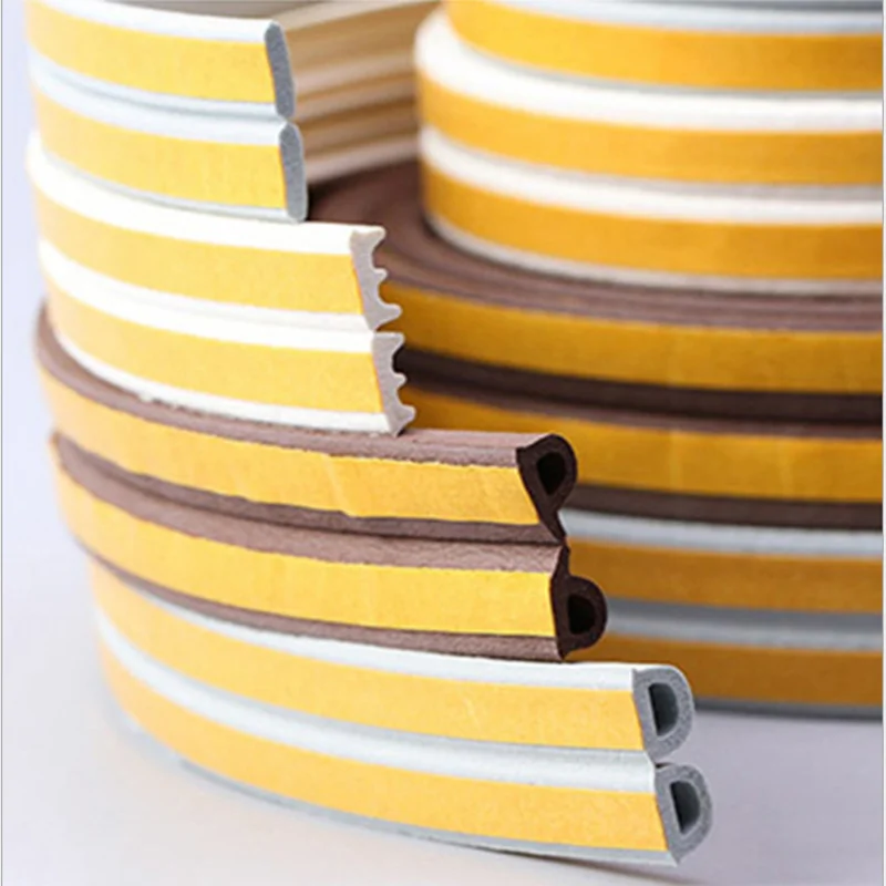 Self-adhesive Door and Window Sealing Strip Glass Window Anti-collision Rubber Strip Foam Sound Insulation 2.5mx2 D/I/P/E,door seal strip,sealing strip tape,window seal strip,sealing tape,rubber seal strip,rubber door weatherstripping,door weatherstripping,sealing strip