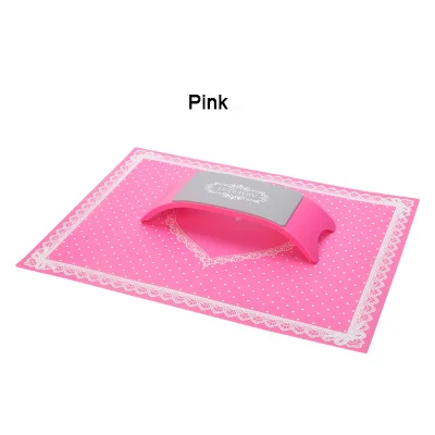 Лидер продаж, силиконовая подушка, держатель для рук, набор для маникюра, салонная подушка, моющийся коврик, коврик для маникюра, инструменты для практики, кружева - Цвет: Pink