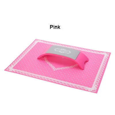 Pink Лидер продаж, силиконовая подушка, держатель для рук, набор для маникюра, салонная подушка, моющийся коврик, коврик для маникюра, инструменты для практики, кружева - Цвет: Pink
