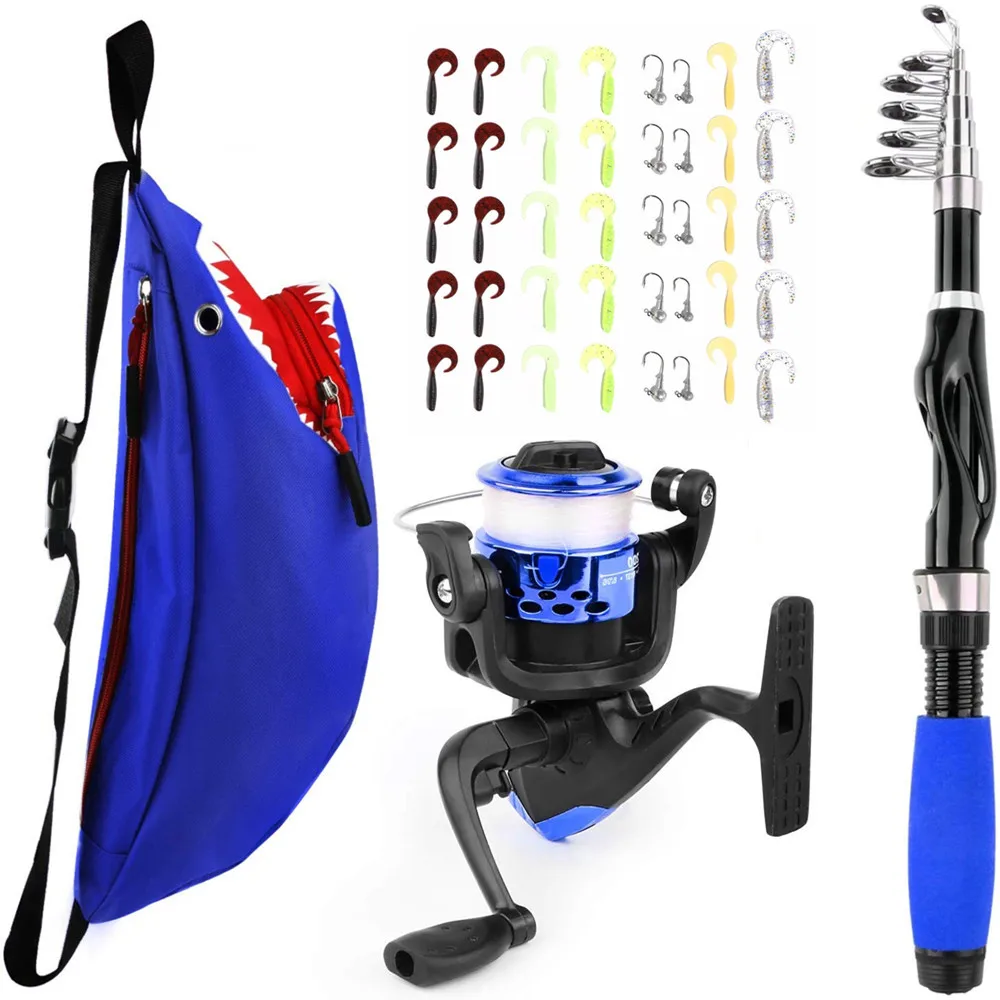 

Christmas gifts Kids Fishing Rod Reel Combo Kit 1.5M Telescopic Fishing Pole Spinning Fishing Reel set for Kids Boys Girls